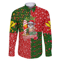 Hawaii Christmas Family Matching Off Shoulder Maxi Dress and Hawaiian Shirt Mele Kalikimaka Kanaka Maoli DT02 Dad's Shirt - Long Sleeve Art - Polynesian Pride