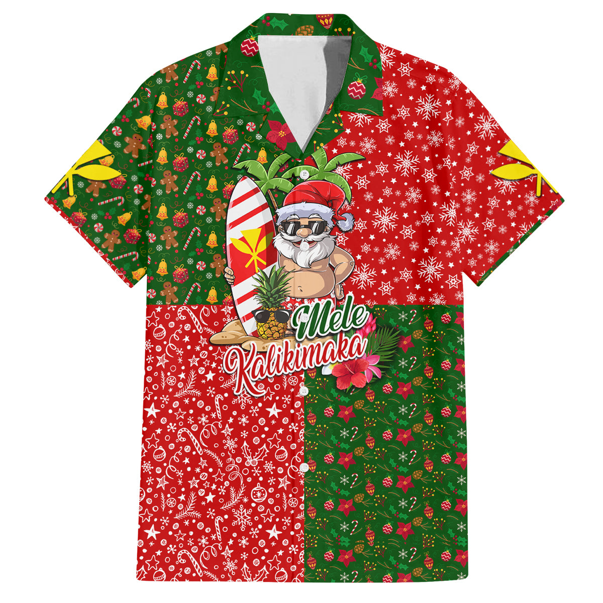 Hawaii Christmas Family Matching Summer Maxi Dress and Hawaiian Shirt Mele Kalikimaka Kanaka Maoli DT02 Dad's Shirt - Short Sleeve Art - Polynesian Pride