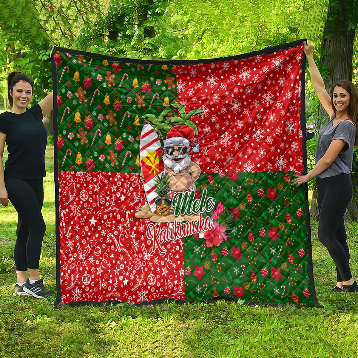 Hawaii Christmas Quilt Mele Kalikimaka Kanaka Maoli DT02 - Polynesian Pride