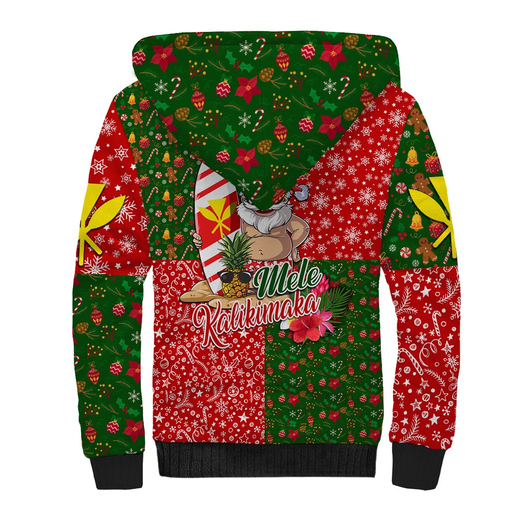 Hawaii Christmas Sherpa Hoodie Mele Kalikimaka Kanaka Maoli DT02 - Polynesian Pride