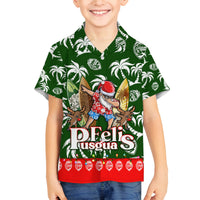 Guam Christmas Family Matching Tank Maxi Dress and Hawaiian Shirt Felis Pusgua Tropical Xmas Patterns DT02 Son's Shirt Green - Polynesian Pride