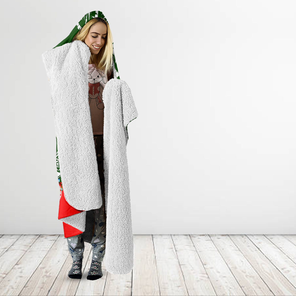 Guam Christmas Hooded Blanket Felis Pusgua Tropical Xmas Patterns DT02 - Polynesian Pride