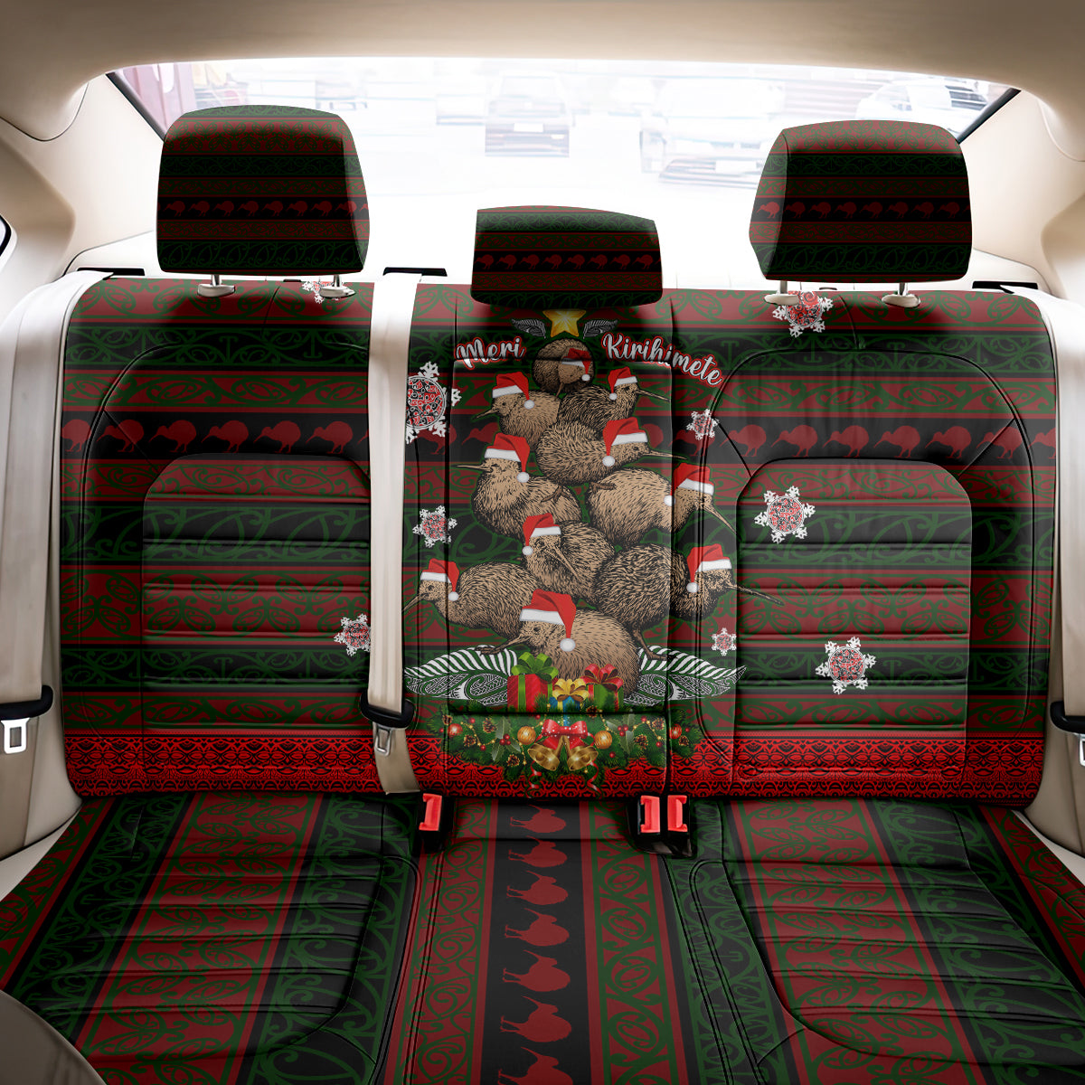 Meri Kirihimete New Zealand Back Car Seat Cover Christmas Kiwi Maori DT02 - Polynesian Pride