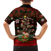 Meri Kirihimete New Zealand Family Matching Off Shoulder Maxi Dress and Hawaiian Shirt Christmas Kiwi Maori DT02 - Polynesian Pride