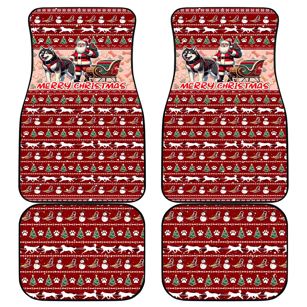 Dog Sled Christmas Car Mats Husky Sleigh Ride Design DT02 - Polynesian Pride