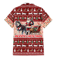 Dog Sled Christmas Family Matching Mermaid Dress and Hawaiian Shirt Husky Sleigh Ride Design DT02 - Polynesian Pride