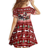 Dog Sled Christmas Family Matching Off The Shoulder Long Sleeve Dress and Hawaiian Shirt Husky Sleigh Ride Design DT02 - Polynesian Pride