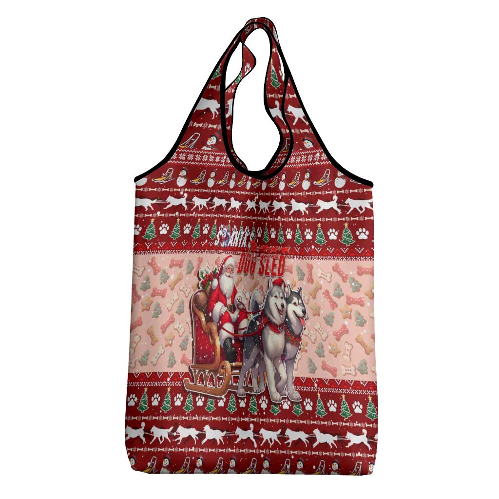 Dog Sled Christmas Grocery Bag Husky Sleigh Ride Design DT02 - Polynesian Pride