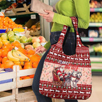 Dog Sled Christmas Grocery Bag Husky Sleigh Ride Design DT02 - Polynesian Pride