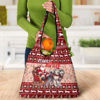 Dog Sled Christmas Grocery Bag Husky Sleigh Ride Design DT02 - Polynesian Pride