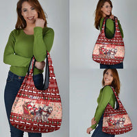 Dog Sled Christmas Grocery Bag Husky Sleigh Ride Design DT02 - Polynesian Pride