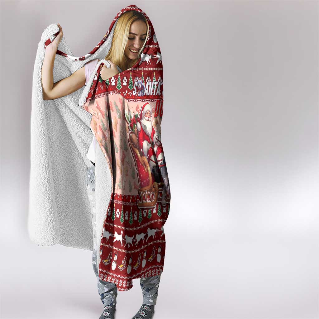 Dog Sled Christmas Hooded Blanket Husky Sleigh Ride Design - Polynesian Pride