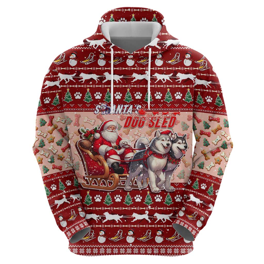 Dog Sled Christmas Zip Hoodie Husky Sleigh Ride Design - Polynesian Pride
