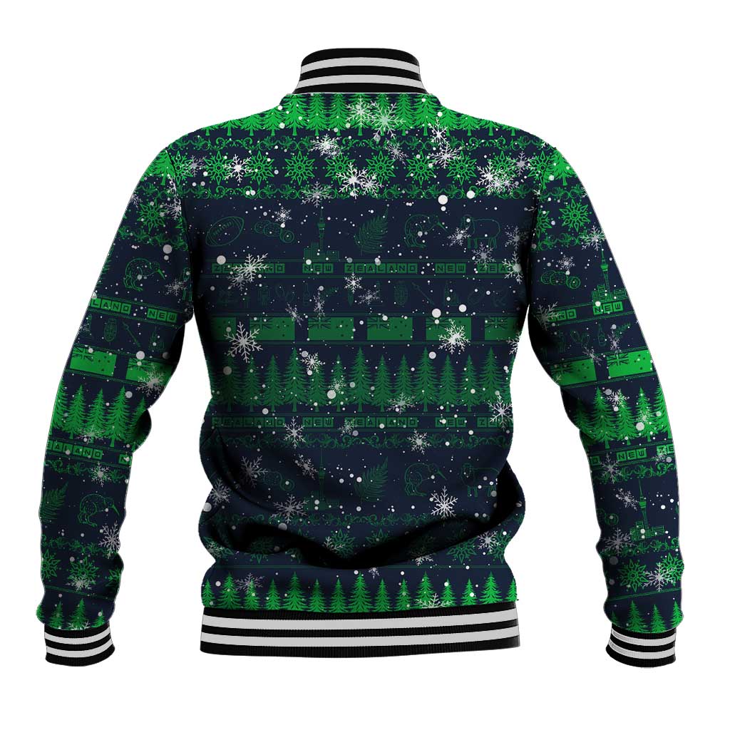 Merry Christmas New Zealand Baseball Jacket Xmas Travel Map - Polynesian Pride