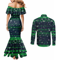 Merry Christmas New Zealand Couples Matching Mermaid Dress and Long Sleeve Button Shirt Xmas Travel Map DT02 - Polynesian Pride