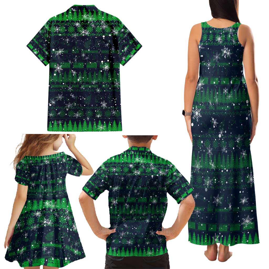 Merry Christmas New Zealand Family Matching Tank Maxi Dress and Hawaiian Shirt Xmas Travel Map DT02 - Polynesian Pride