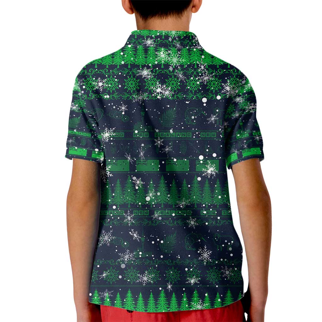 Merry Christmas New Zealand Kid Polo Shirt Xmas Travel Map DT02 - Polynesian Pride