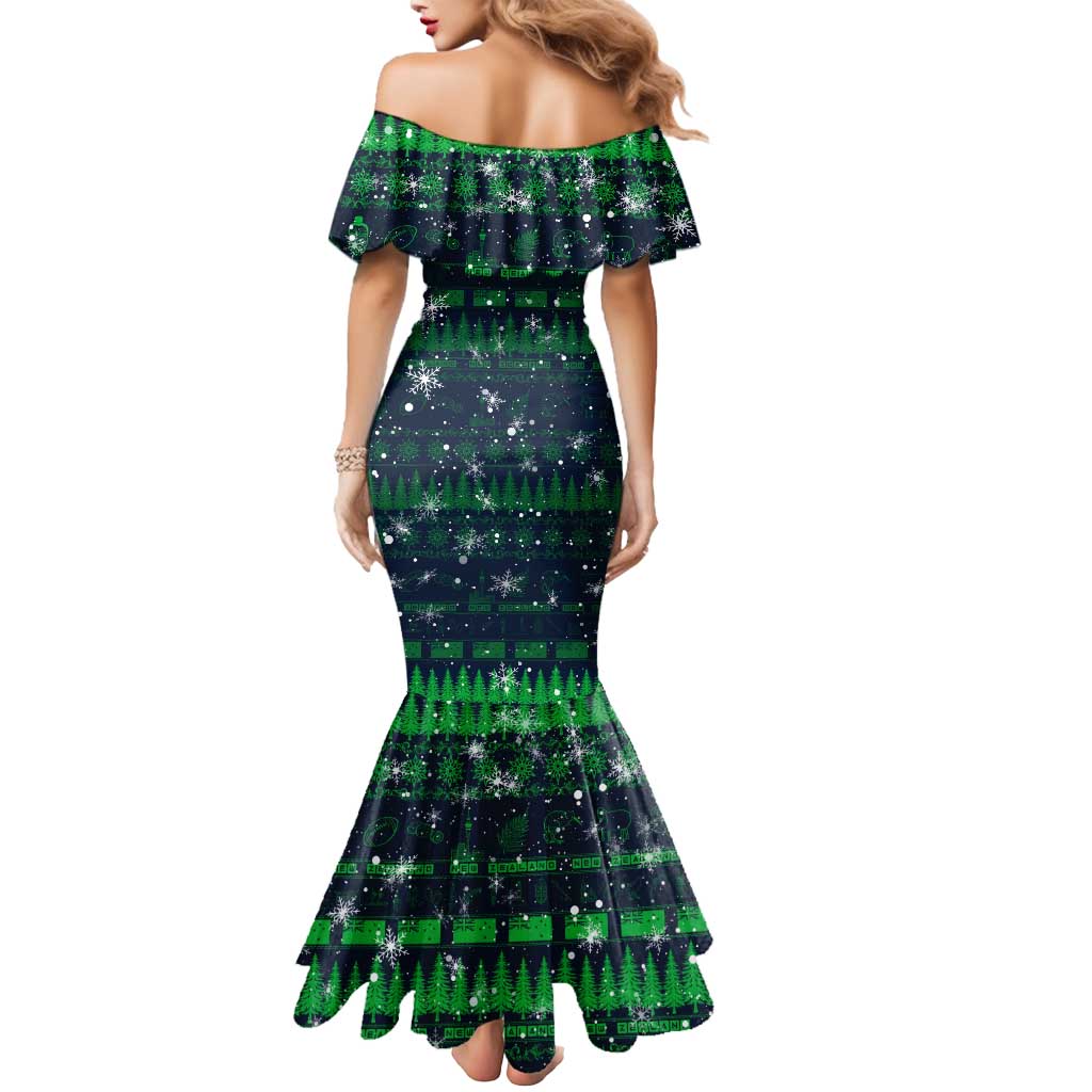 Merry Christmas New Zealand Mermaid Dress Xmas Travel Map DT02 - Polynesian Pride
