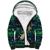 Merry Christmas New Zealand Sherpa Hoodie Xmas Travel Map DT02 Unisex Blue - Polynesian Pride