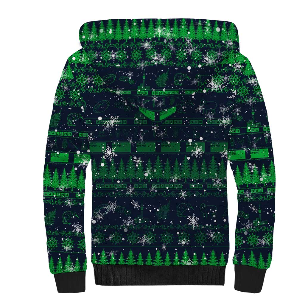 Merry Christmas New Zealand Sherpa Hoodie Xmas Travel Map DT02 - Polynesian Pride