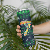Merry Christmas New Zealand Skinny Tumbler Xmas Travel Map DT02 - Polynesian Pride