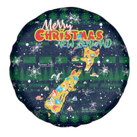 Merry Christmas New Zealand Spare Tire Cover Xmas Travel Map DT02 - Polynesian Pride