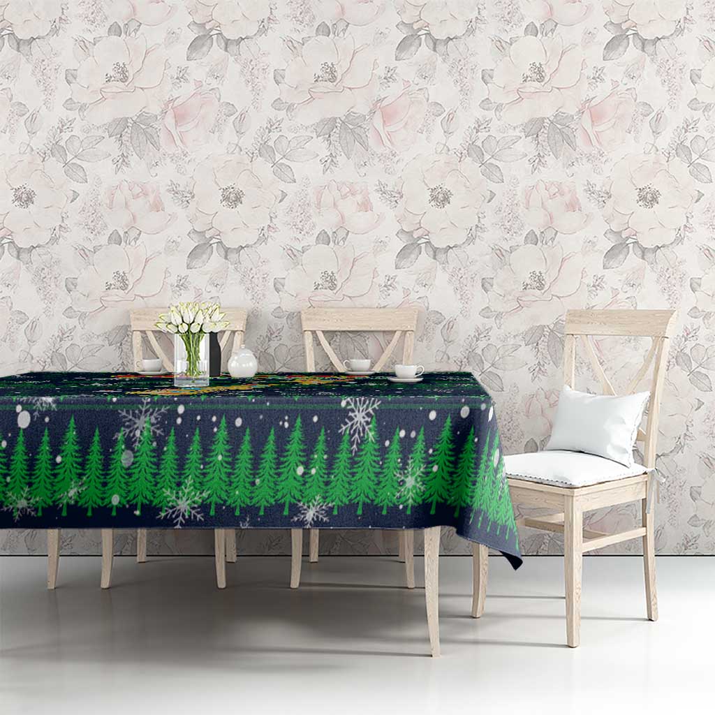 Merry Christmas New Zealand Tablecloth Xmas Travel Map - Polynesian Pride