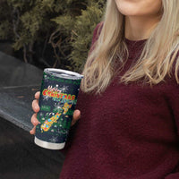 Merry Christmas New Zealand Tumbler Cup Xmas Travel Map - Polynesian Pride