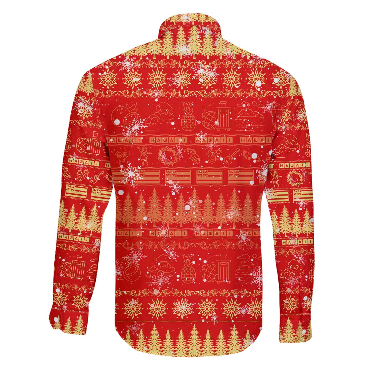 Merry Christmas Hawaii Family Matching Off The Shoulder Long Sleeve Dress and Hawaiian Shirt Xmas Travel Map DT02 - Polynesian Pride