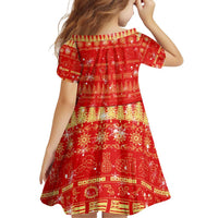 Merry Christmas Hawaii Family Matching Off Shoulder Short Dress and Hawaiian Shirt Xmas Travel Map DT02 - Polynesian Pride