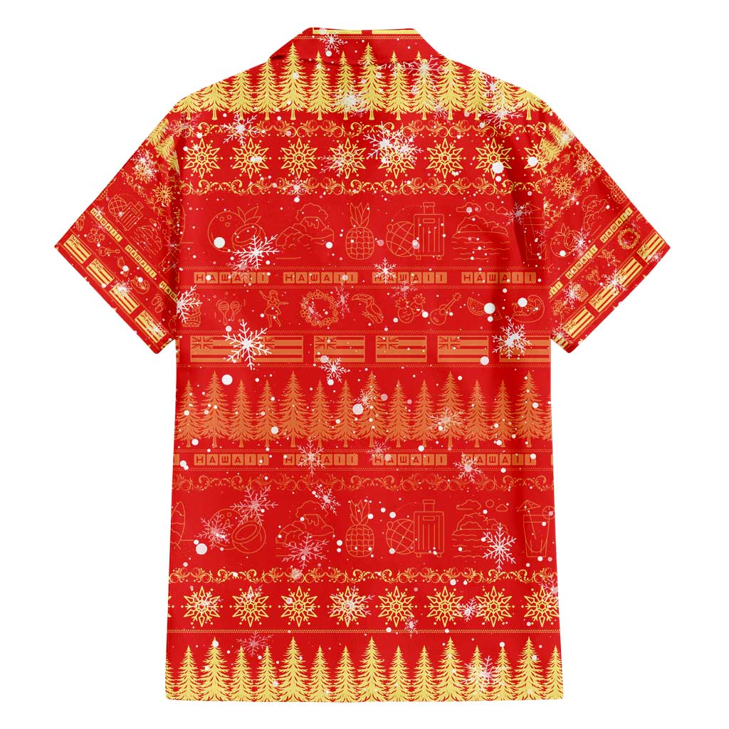 Merry Christmas Hawaii Family Matching Off Shoulder Short Dress and Hawaiian Shirt Xmas Travel Map DT02 - Polynesian Pride