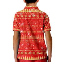 Merry Christmas Hawaii Kid Polo Shirt Xmas Travel Map - Polynesian Pride