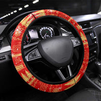 Merry Christmas Hawaii Steering Wheel Cover Xmas Travel Map DT02 Universal Fit Red - Polynesian Pride