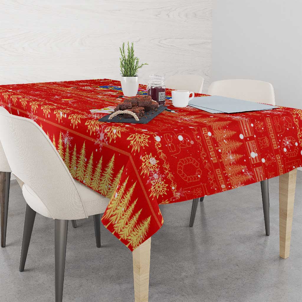 Merry Christmas Hawaii Tablecloth Xmas Travel Map - Polynesian Pride