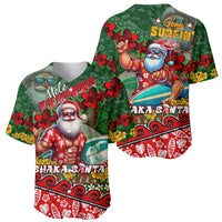 Mele Kalikimaka Shaka Santa Baseball Jersey Hawaiian Surf Christmas Design with Aloha Spirit DT02 - Polynesian Pride