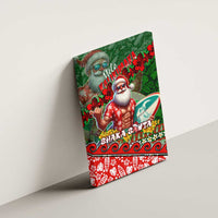 Mele Kalikimaka Shaka Santa Canvas Wall Art Hawaiian Surf Christmas Design with Aloha Spirit DT02 - Polynesian Pride