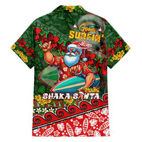 Mele Kalikimaka Shaka Santa Family Matching Puletasi and Hawaiian Shirt Hawaiian Surf Christmas Design with Aloha Spirit DT02 - Polynesian Pride