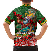 Mele Kalikimaka Shaka Santa Family Matching Tank Maxi Dress and Hawaiian Shirt Hawaiian Surf Christmas Design with Aloha Spirit DT02 - Polynesian Pride