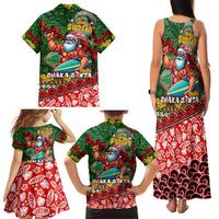 Mele Kalikimaka Shaka Santa Family Matching Tank Maxi Dress and Hawaiian Shirt Hawaiian Surf Christmas Design with Aloha Spirit DT02 - Polynesian Pride