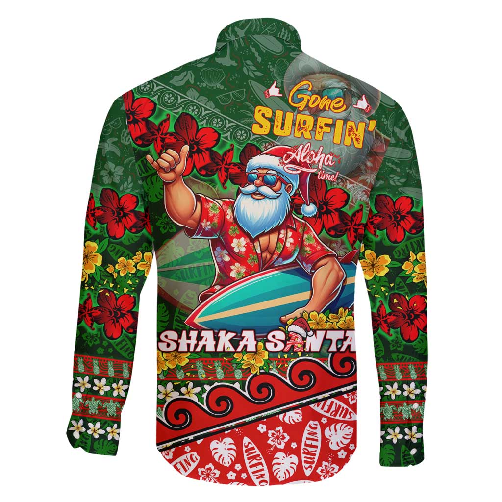 Mele Kalikimaka Shaka Santa Family Matching Tank Maxi Dress and Hawaiian Shirt Hawaiian Surf Christmas Design with Aloha Spirit DT02 - Polynesian Pride