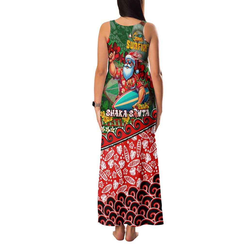 Mele Kalikimaka Shaka Santa Family Matching Tank Maxi Dress and Hawaiian Shirt Hawaiian Surf Christmas Design with Aloha Spirit DT02 - Polynesian Pride