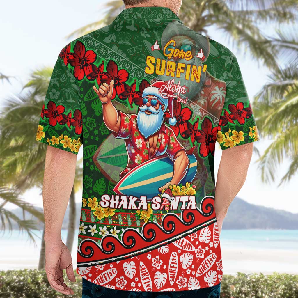 Mele Kalikimaka Shaka Santa Hawaiian Shirt Hawaiian Surf Christmas Design with Aloha Spirit DT02 - Polynesian Pride