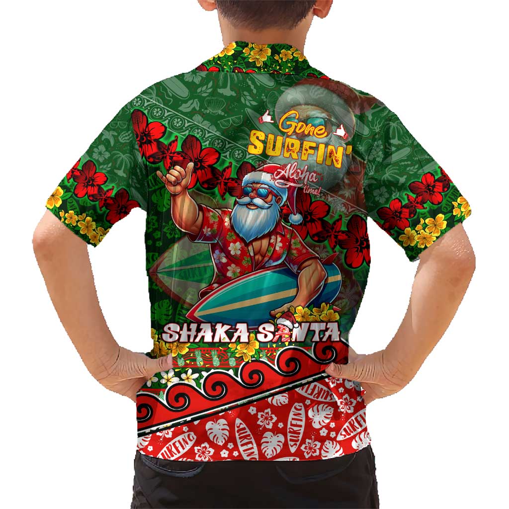 Mele Kalikimaka Shaka Santa Hawaiian Shirt Hawaiian Surf Christmas Design with Aloha Spirit DT02 - Polynesian Pride