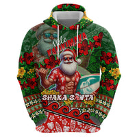 Mele Kalikimaka Shaka Santa Hoodie Hawaiian Surf Christmas Design with Aloha Spirit DT02 - Polynesian Pride