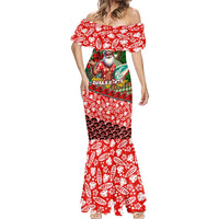 Mele Kalikimaka Shaka Santa Mermaid Dress Hawaiian Surf Christmas Design with Aloha Spirit DT02 - Polynesian Pride