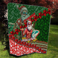 Mele Kalikimaka Shaka Santa Quilt Hawaiian Surf Christmas Design with Aloha Spirit DT02 - Polynesian Pride