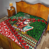 Mele Kalikimaka Shaka Santa Quilt Hawaiian Surf Christmas Design with Aloha Spirit DT02 - Polynesian Pride