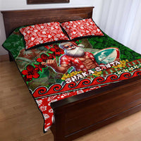 Mele Kalikimaka Shaka Santa Quilt Bed Set Hawaiian Surf Christmas Design with Aloha Spirit DT02 - Polynesian Pride