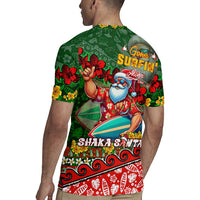 Mele Kalikimaka Shaka Santa Rugby Jersey Hawaiian Surf Christmas Design with Aloha Spirit DT02 - Polynesian Pride