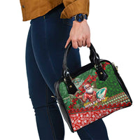Mele Kalikimaka Shaka Santa Shoulder Handbag Hawaiian Surf Christmas Design with Aloha Spirit DT02 - Polynesian Pride